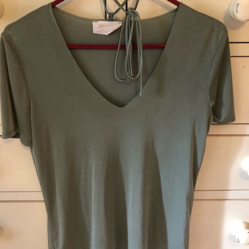 Green Short Sleeve Boutique Shirt